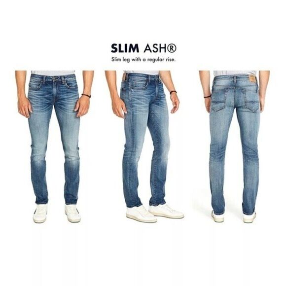 New BUFFALO DAVID BITTON Men's Blue, Indigo Jeans Slim Ash Stretch Fit 40W/32L - Picture 2 of 7